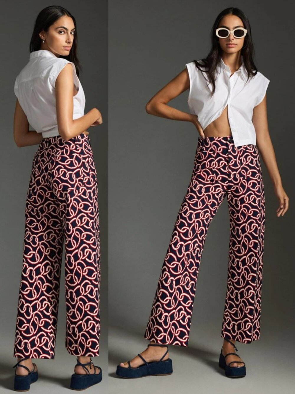 Anthroplogy Maeve Women's The Colette Pants Size 31 Crop Wide Leg Fisherman